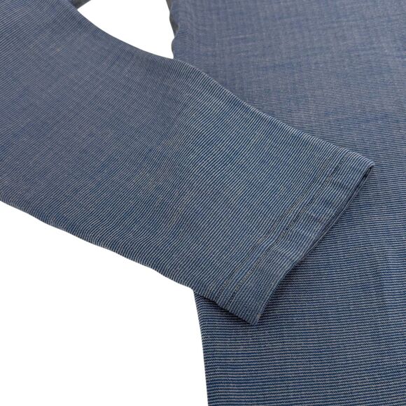 Voormi Men's Wool Blend Grid Fleece Camp Sweatshirt Blue Medium - Picture 3 of 10